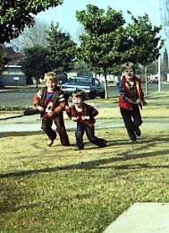 Adam (center) in front yard - Merced